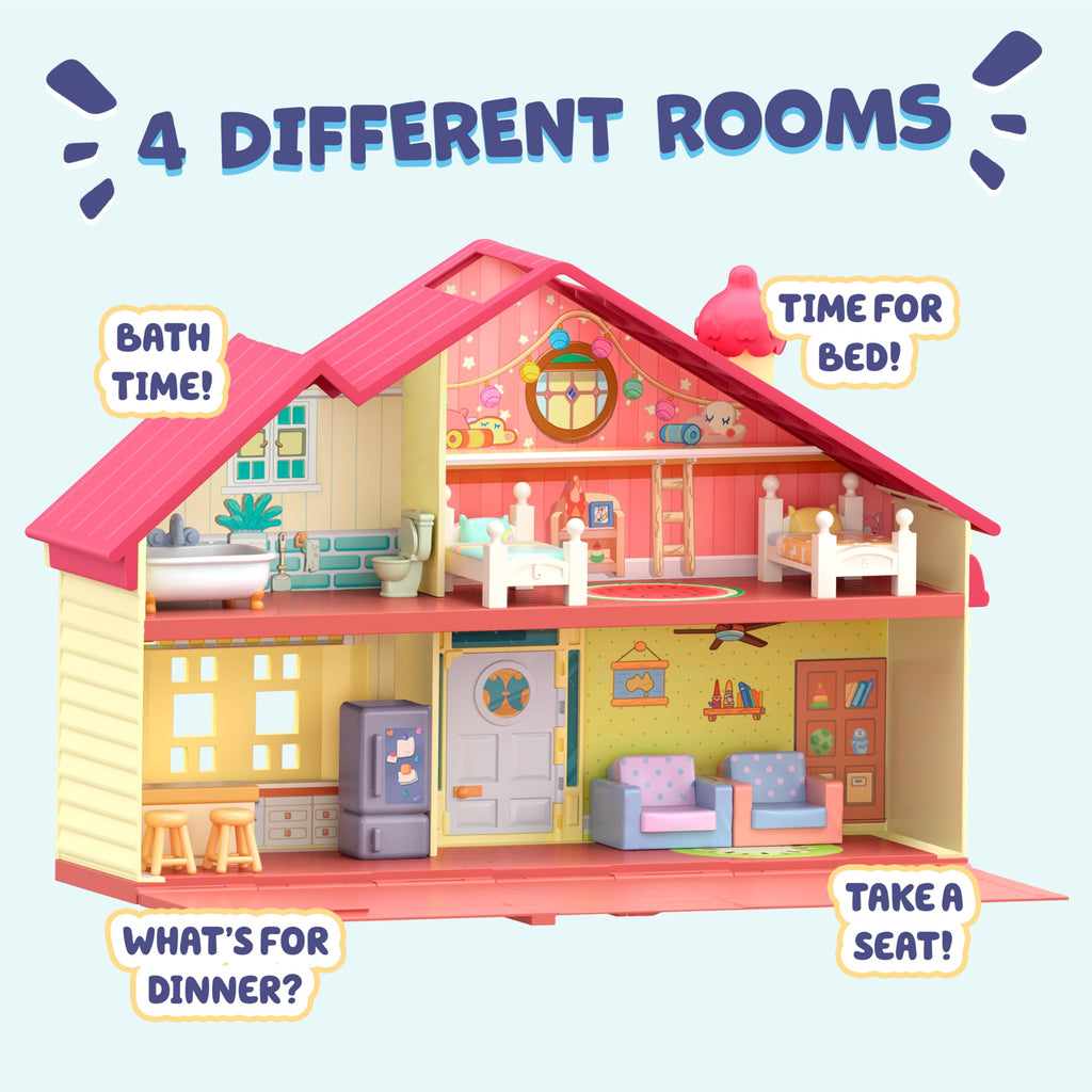 Bluey Toy House Playset, Mega Bundle Family Home & BBQ Playhouse Toys, Bluey, Bingo, Bandit, Chilli, House Playset for Toddlers 3-5, Amazon Exclusive