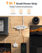 TESSAN Extension Cord 5 FT, Power Strip with 900J Surge Protection, Grey