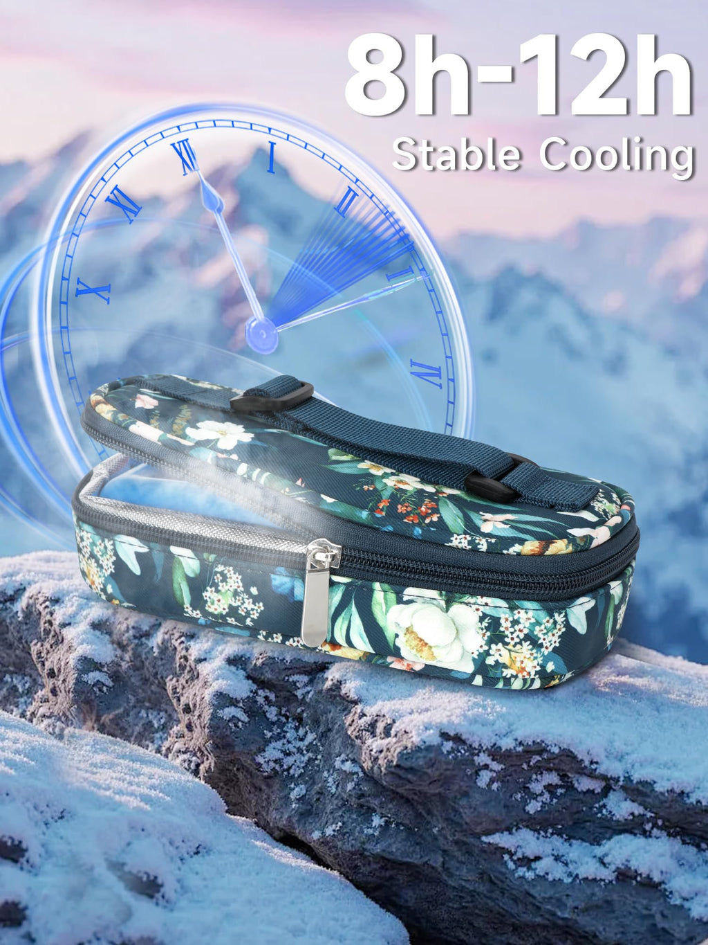 YOUSHARES Peptide Vials Cooler Travel Case - TSA Approved Diabetic Insulin Vial Cooling Bag with Protective Ice Brick, Refrigerated Diabetes Supplies Organizer, GLP-1 Medication Storage