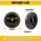MZREXN 4.80/4.00-8" Flat Free Tire and Wheel 15" Wheelbarrow Tires