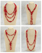 Xalroco Trendy Infinity Wrap 60’’ Long Statement Necklace, Earrings and Bracelet Set - Hand Knotted Versatile Strand Necklace and Bracelet - 3 Pcs Jewelry Set Gift for Women (Navy Blue)
