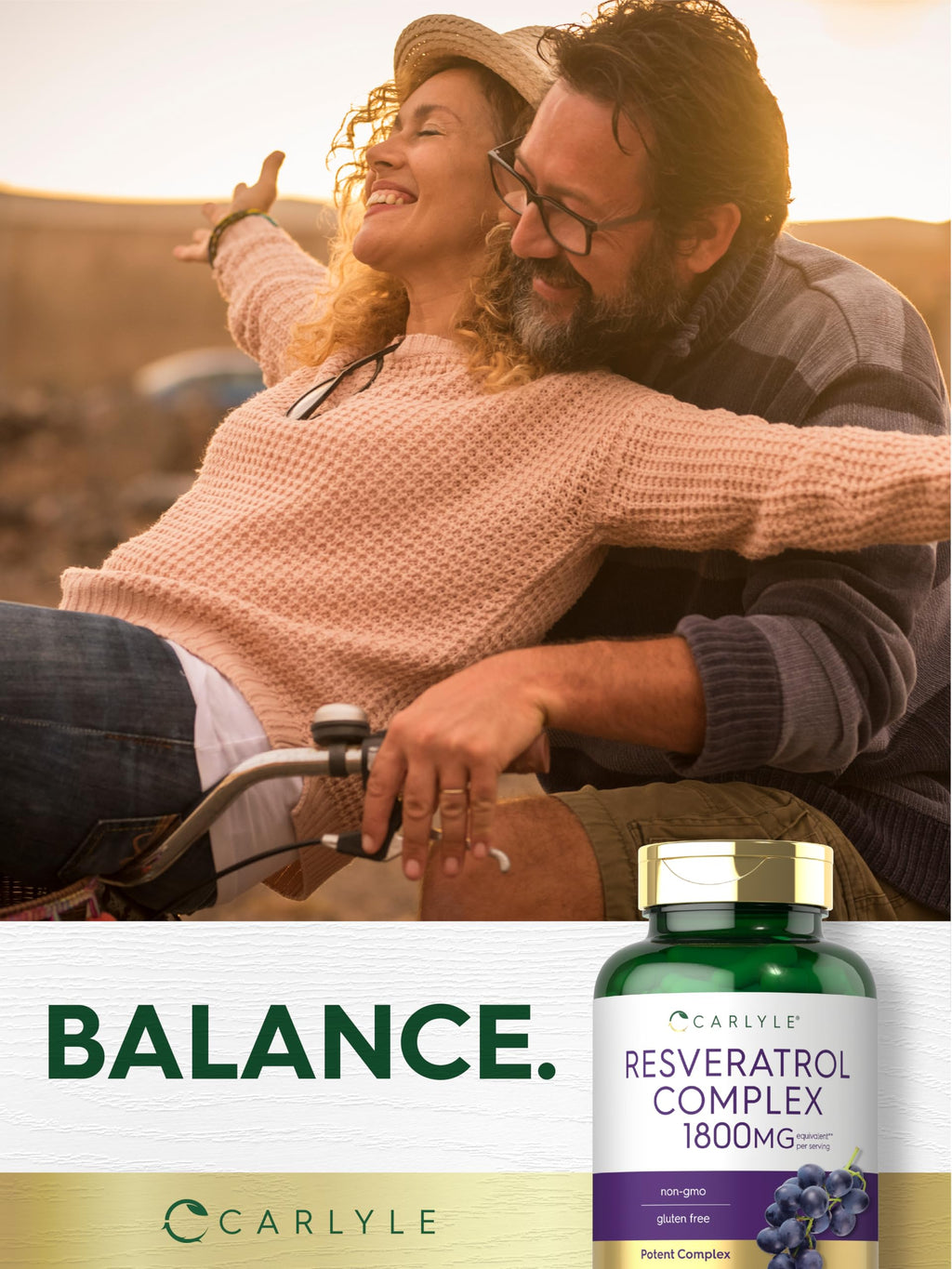 Carlyle Resveratrol Supplement | 180 Capsules | Non-GMO & Gluten Free | Potent Complex