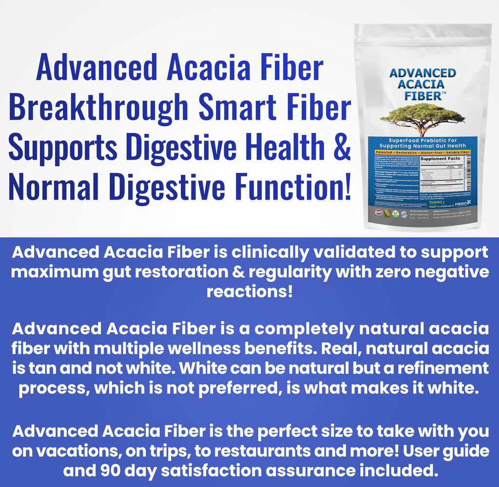Advanced Acacia Fiber Powder 16oz Organic Soluble Fiber Leaky Gut Repair Powder. Natural Supplement for Gut Health, Regularity, Digestive Rejuvenation