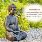 14"Buddha Statue Outdoor, Buddha Statues Home Indoor, Zen Decor Buda Garden