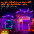 HappyAlley 3-Pack 14" Halloween Classics Twinkling LED Bat Window Lights