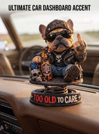 Pure Compression Too Old to Care Bulldog Bobblehead – Funny Car Dash Statue