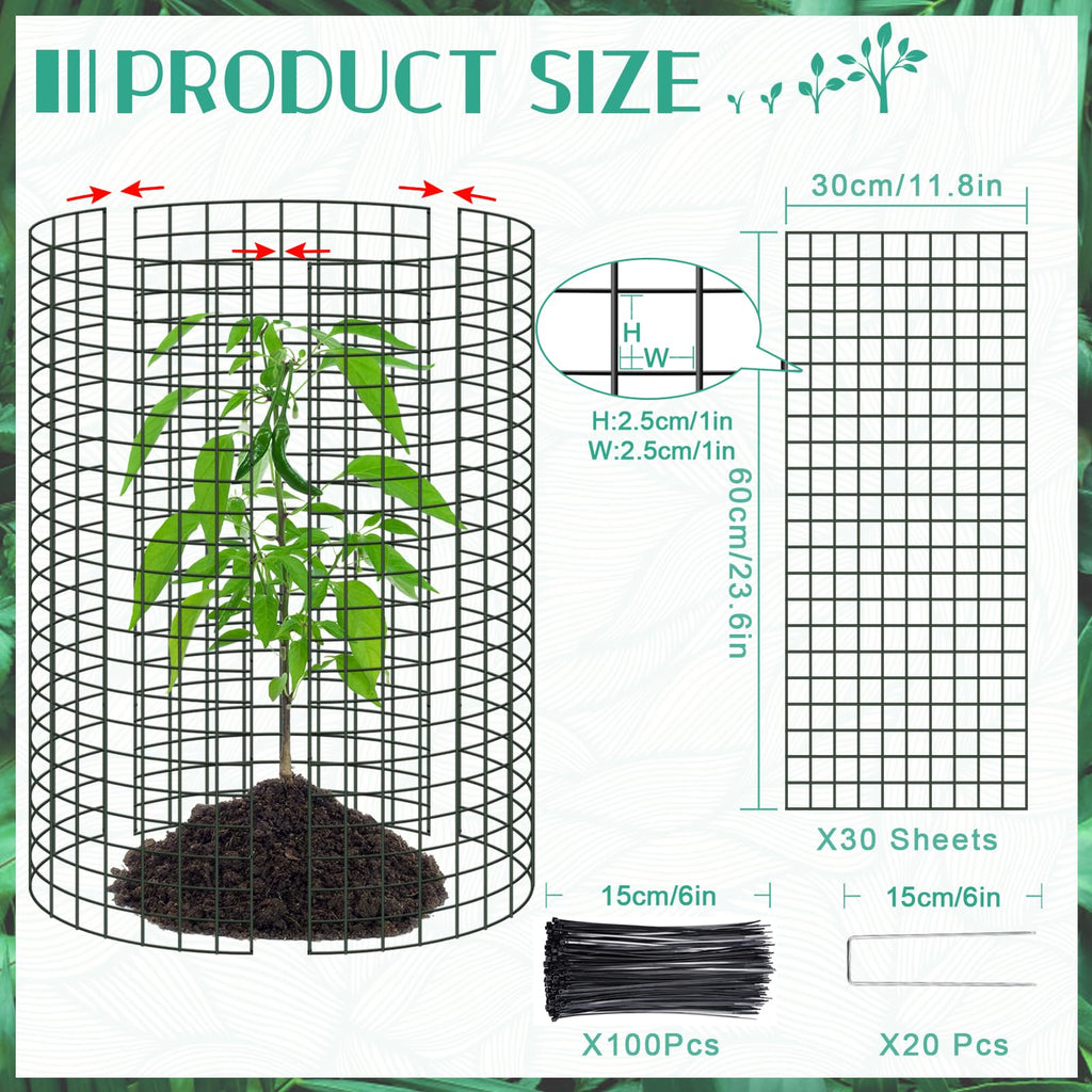 10Packs 24"x12"Plant Protectors from Animals,Plant Cages for Outdoor Plants