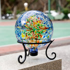Metal Gazing Ball Stand for 10 or 12 Inch Balls, Low Short Wrought Iron Gazing Globe Display Stand Garden Sphere Holder, Fade and Weather Resistant Outdoor Decoration for Homes, Yards and Gardens