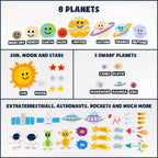 Solar System for Kids Toys with 61 Felt Figures - BONNYCO | Space Montessori Toys, Girls Boys Birthday Gifts Planets | Felt Board for Toddlers Story, Educational Kids Gifts 3 4 5 6 7 8 Years Christmas