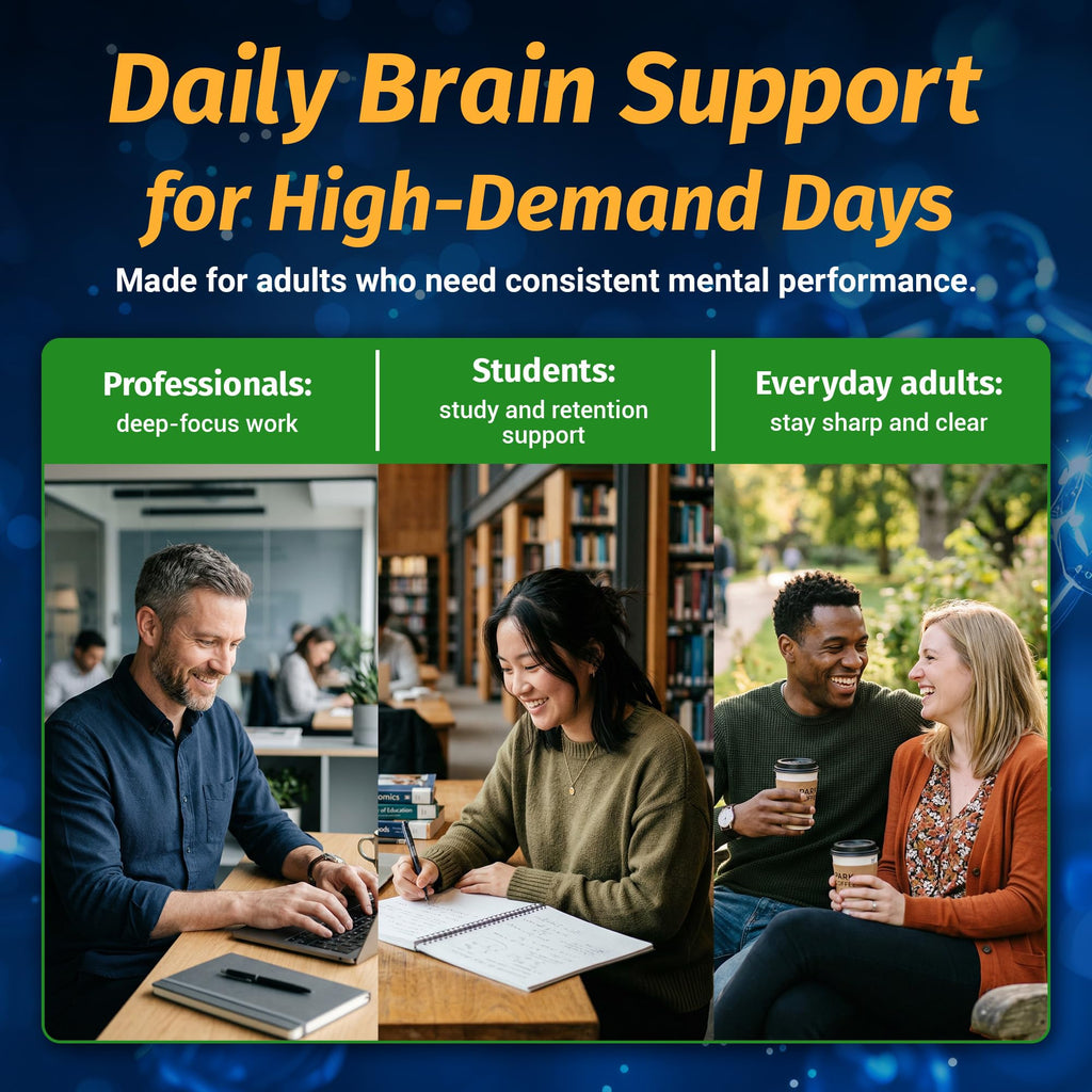 1 Body Brain Supplement – Nootropic Brain Booster with Alpha GPC, Ginkgo & Bacopa – 90 Vegan Capsules – Memory Supplement for Brain Support, Focus Pills, Brain Fog Supplements for Women and Seniors