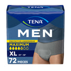 Tena Adult Protective Underwear for Men, Maximum Absorbency, XL, 72 Count (Waist Size 45in-58in)