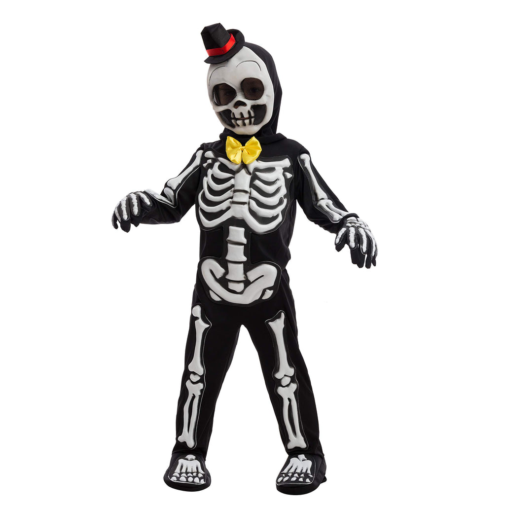 Spooktacular Creations Glows in the Dark Skeleton Costume for Boys, Halloween Skeleton Costume, Bone Jumpsuit for Kids