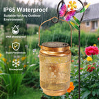 Butterfly Solar Lanterns Outdoor Waterproof with Shepherd Hook, Gifts for Birthday Women Mom Grandma, Metal Solar Hanging Lights Garden Decor for Outside Yard Patio Pathway Backyard Porch