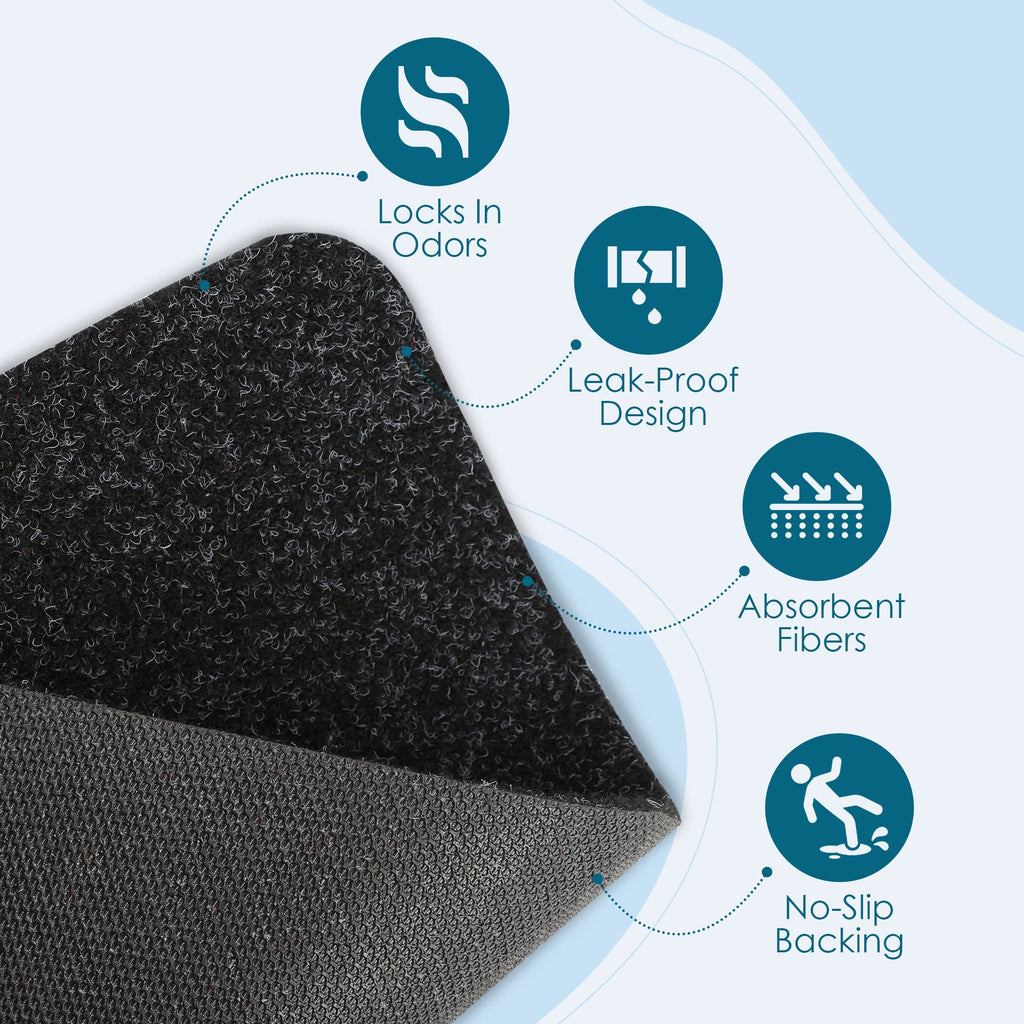 Urinal Mats, Urinal Mats for Men Bathroom, Large, Black, 17.25x20.5”, 12PK
