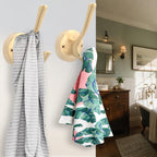 TOFIIGREM Gold Coat Hooks for Wall, 2 Pack Heavy Duty Towel Robe Hooks, Hats Hooks for Entryway Cubicle Closet Mudroom Bathroom Garage