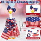 AnyDesign Patriotic 4th of July Porch Goose Outfit, Red Blue American Flag
