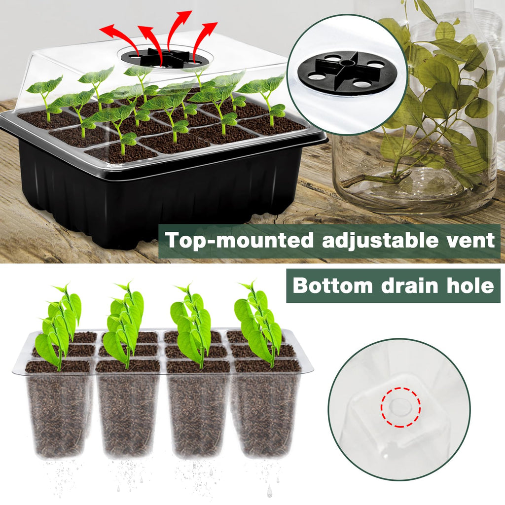 ZeeDix 6 Set Seed Starter Tray Kits with 90 Pack Coco Coir Pellets