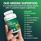 Dr. Berg's Greens Superfood Cruciferous Vegetable Tablets - Vegetable Supplements for Adults w/ 11 Phytonutrient Super Greens Tablets - Energy, Immune System & Liver Veggie Tablets - 250 Tablets