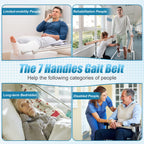 REAQER Gait Belt Transfer Belts for Lifting Seniors Walking and Standing Assist Aid for Bariatric, Elderly, Handicap, Occupational & Physical TherapyCaregiver Nurse Therapist