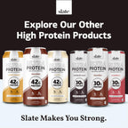 Slate Milk - High Protein Iced Coffee - Vanilla Latte - 175mg Caffeine, Lactose Free Energy - 20g Protein, 1g Sugar, 100 Calories, 1g Net Carbs, No Sugar Added - Protein Coffee - 11 fl oz, 12 Cans