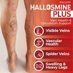 Hallusa Natural Hallosmine Plus Diosmin 500mg + Bonus Leg Cream | Circulation & Vein Support for Swelling & Heavy Legs, Lymphatic Drainage, Blood Flow, Vascular Health & Visible Veins, 60 Capsules