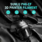 SUNLU PA6-CF20 Carbon Fiber Nylon 3D Printing Filament 1.75mm, 1KG, Black
