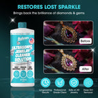 Sylvan Hills Ultrasonic Jewelry Cleaner Solution Concentrate + Free Cloth | 500+ Uses | 32 Oz | Made in The USA | Compatible with All Ultrasonic Cleaners | Cleaner Liquid | Rings, Necklaces & Eyewear
