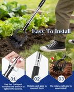 Joyhalo Rotary Cultivator Garden Tool Manual Hand Tiller