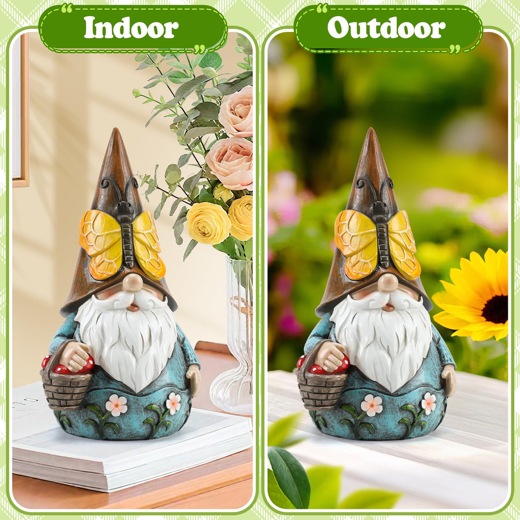 Butterfly Gnome Garden Statue Cute Resin Outdoor Gnome Nomes Gift for Women
