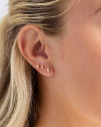PAVOI 925 Sterling Silver CZ Dainty Stud Earring Set for Women, White Gold