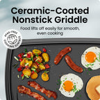 Chefman XL Electric Griddle with Removable Temperature Control, Immersible Flat Top Grill, Burger, Eggs, Pancake Griddle, Nonstick Extra Large Cooking Surface, Slide Out Drip Tray, 10 x 20 Inch