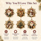 6 Pcs Christmas Pearl Art Ornament Kits, DIY Gem Craft for Tree Decor