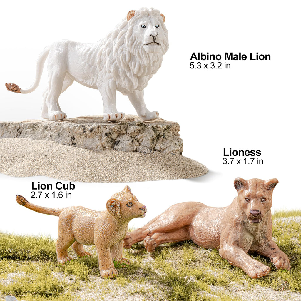 15PCS Lion Figurines Family, African Jungle Animals Lion Toys,Realistic Animal Figures,Educational Toy Cake Toppers Birthday Gift for Kids Boys Girls 3 4 5 6 7 8 Years Old