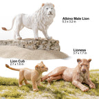 15PCS Lion Figurines Family, African Jungle Animals Lion Toys,Realistic Animal Figures,Educational Toy Cake Toppers Birthday Gift for Kids Boys Girls 3 4 5 6 7 8 Years Old
