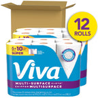 Viva Multi-Surface Cloth Paper Towels, Choose-A-Sheet Size, 12 Super Rolls, 81 Sheets per Roll (Packaging May Vary)