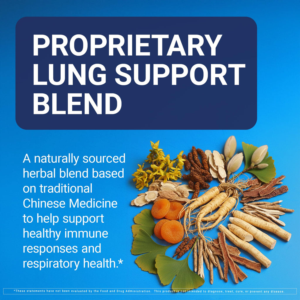 U.S. Doctors' Clinical Lung Support Supplement - 12 Chinese Herbs, Vitamin A, C, Magnesium & Zinc - Respiratory & Immune Health Support - for Breathing Comfort* - Non-GMO, Gluten Free - 60 Capsules
