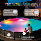 Upgraded Magnetic Pool Lights for Above ground and inground pool, Rechargeable Underwater RGB 16 Colors Submersible LED Lights with Remote & Timer Off, for Hot Tubs, Fountains, Party, Vase - 2 Pack