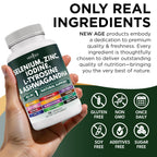 NEW AGE Selenium, Zinc, Iodine, L Tyrosine, Ashwagandha - Supplement for Women and Men with Bladderwrack, Turmeric, Silica Kelp, Schisandra - 120 Count