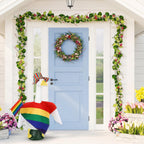 JolliLudo Rainbow Pride Porch Goose Outfit for LGBTQ Pride Month Goose Dress Clothes with Stripes Top Hat and Flag Costume for 23" Gooses Statue Decoration Patio Yard Garden Lawn Outdoor Decors