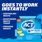 ACT Dry Mouth Lozenges with Xylitol, Soothes, Moisturizes & Freshens, Honey-Lemon, Value Size, 36 ct., 2 pk