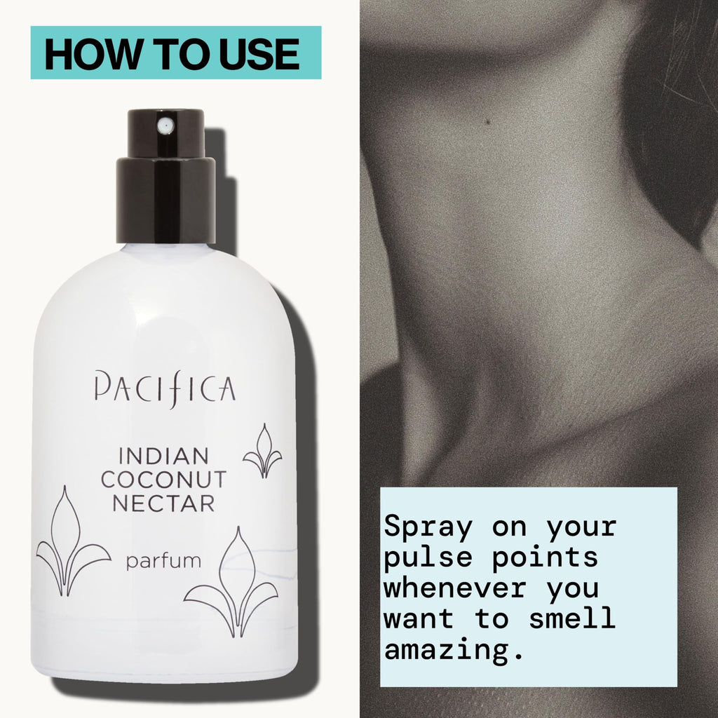 Pacifica Indian Coconut Nectar Spray Perfume, 2 oz ��� Warm Coconut & Vanilla Gourmand Fragrance for Women Clean Beauty Scent, Long-Lasting Beachy & Layerable, 100% Vegan & Cruelty-Free Made in USA