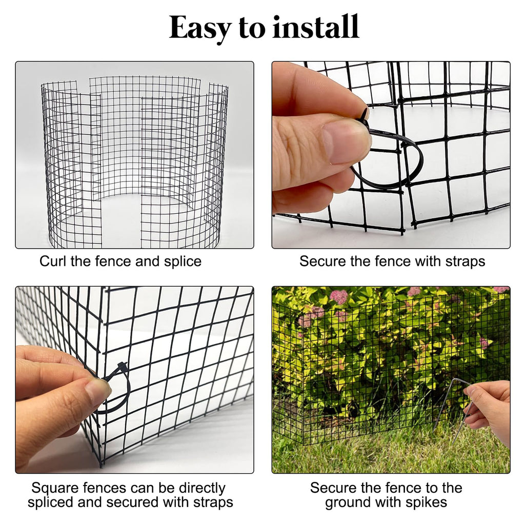 15 PCS Round Plant Protector from Animals, 5 Pack 12'' x 12'' Metal Plant Cages， Metal Mesh to Keep Animals Out, Garden Protection Bunny Barricades, Wire Plant Protectors for Rabbits Chicken Duck