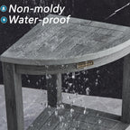 Waterproof Shower Bench for Inside Shower, Gray HDPS Corner Shower Stool for Shaving Legs, Poly Lumber Shower Foot Seat, Plastic Bathroom Shower Bench Seat with Storage Shelf, Non-Slip/No-Maintenance