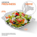 Stock Your Home Plastic 8 x 8 Inch Clamshell Takeout Tray (25 Count) – Disposable Hinged Containers for Dessert, Salads, Pasta, Sandwiches & More