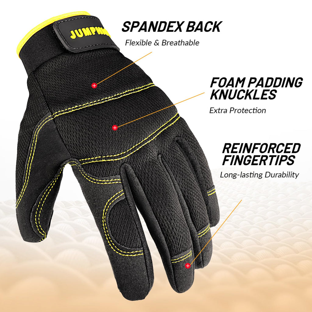 JUMPHIGH Work Gloves Women 2 Pairs, UltraLight Gardening Gloves, MultiFunctional Utility Gloves for Yard, Houseworking, Warehouse, Touchscreen, Flex Grip, Machine Washable (S)