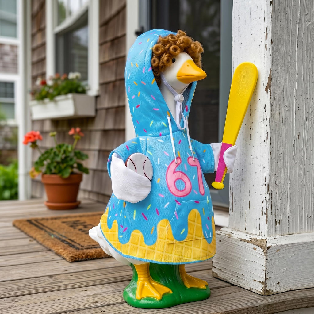 67 Ice Cream Baseball Porch Goose Outfits Hoodie for 23 inch Statue, 4 PCs