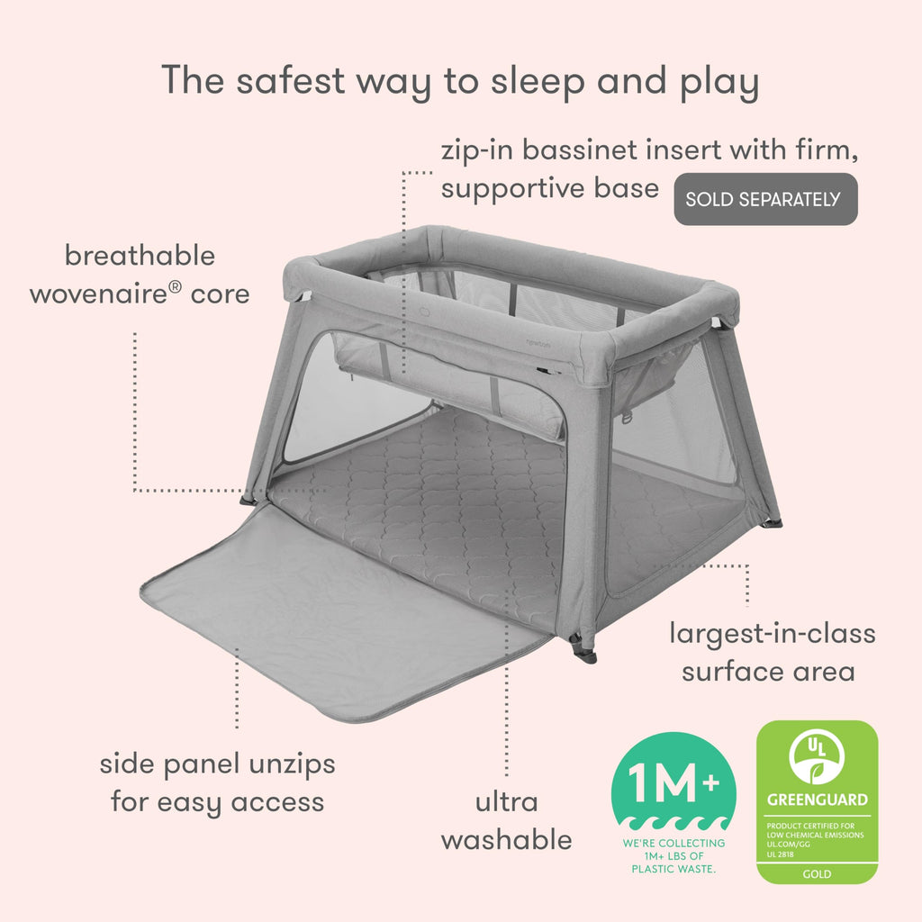 Newton Baby Travel Crib and Play Yard - 2023 Closeout Model | Safe, Breathe-Thru Mattress | Completely Washable | Largest-in-Class with Travel Bag