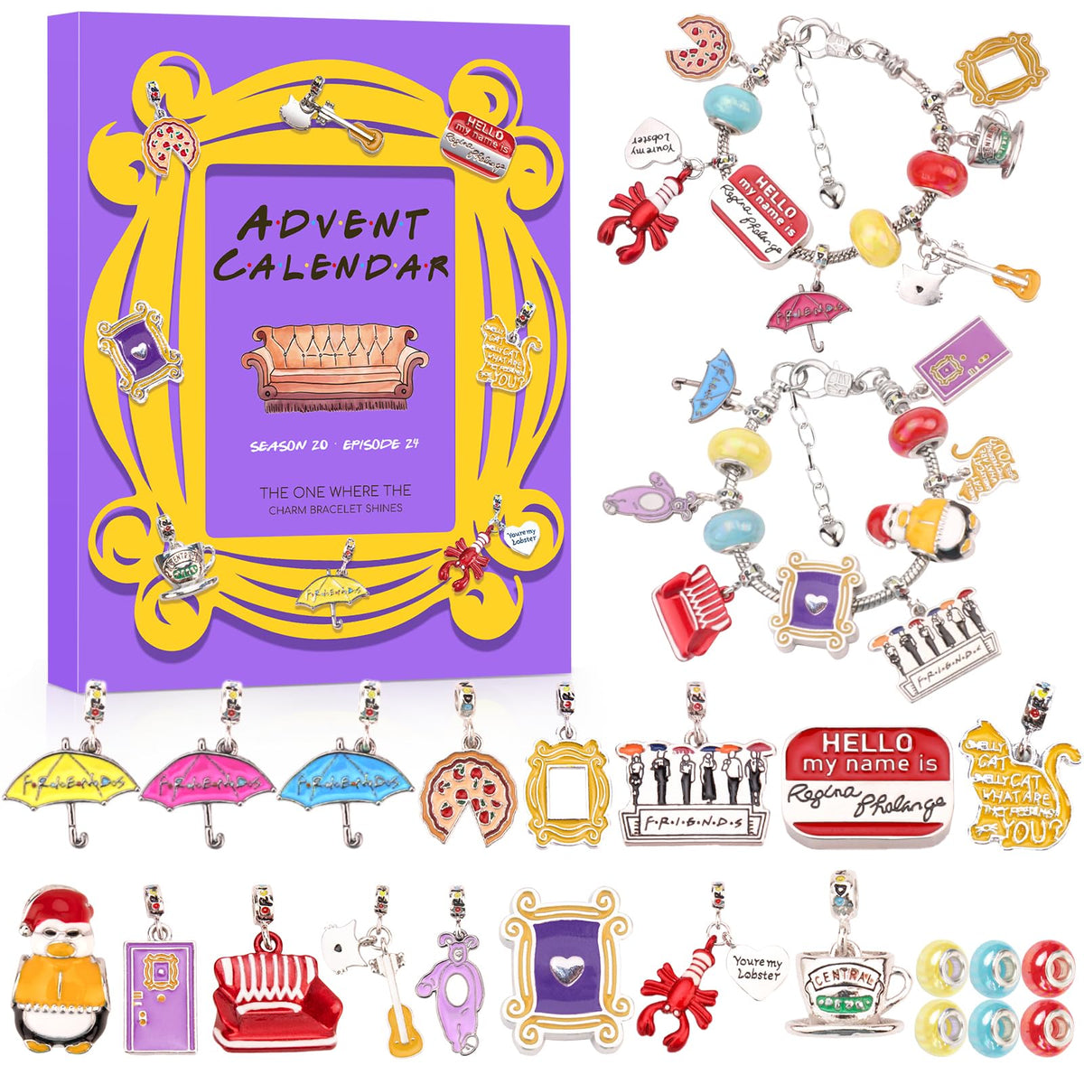 Advent Calendar 2026, 24 Days Christmas Charm Bracelet Making Kit for Women