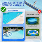 18" Wide Pool Brush Head - Combo Nylon & Stainless Steel Wire Bristles, Heavy Duty Metal Pool Brush for Extra Scrubbing Power, Curved Edge for Cleaning Inground Pool Tiles, Concrete, Walls, Corners