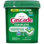 Cascade Complete Dishwasher Pods, Dishwasher Detergent, Dish Detergent Tab Tablets, Fresh, 100 Count (Packaging May Vary)